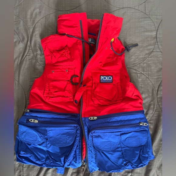 Polo Hi Tech Water Repellent Vest, Red and Blue Jacket - Picture 4 of 6